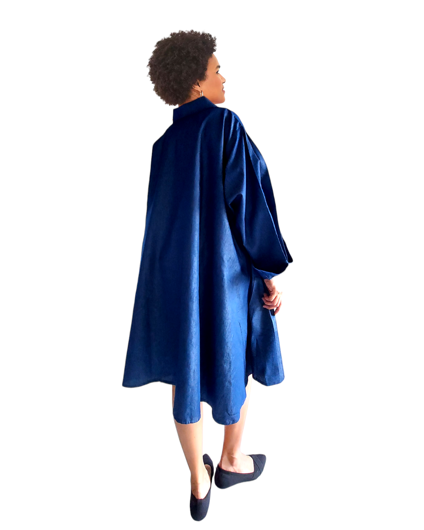 Denim Short Dress / Blouse - 1207: Blue denim