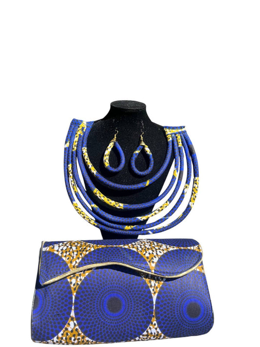 Clutch Bag & Ethnic Necklace Set /African Print /Ankara7: Anarka7