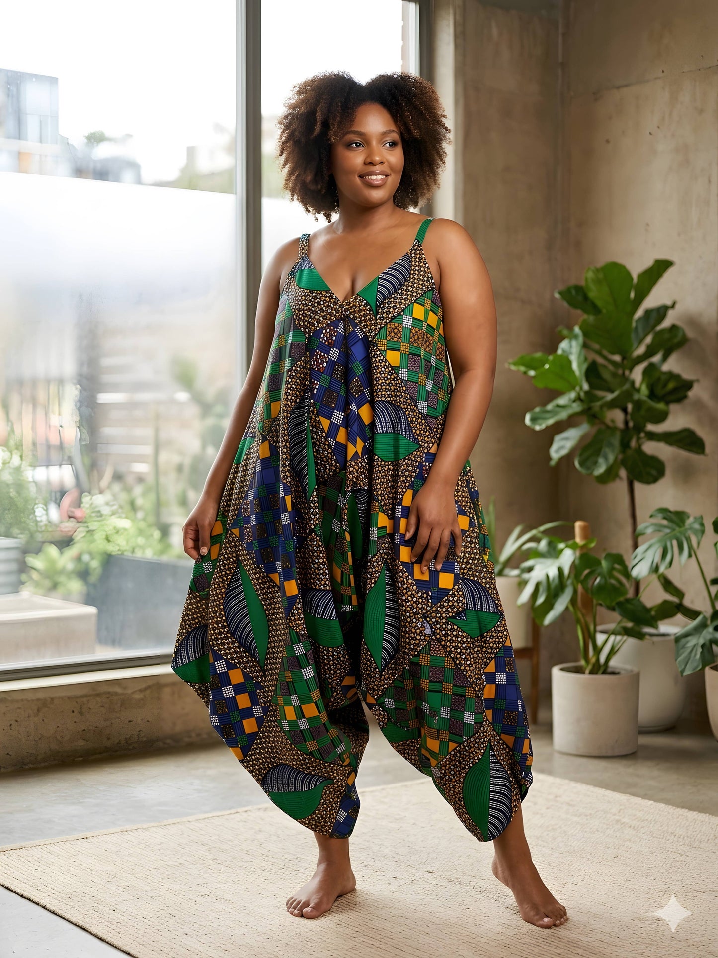 African Print Harem Jumpsuit | One Size