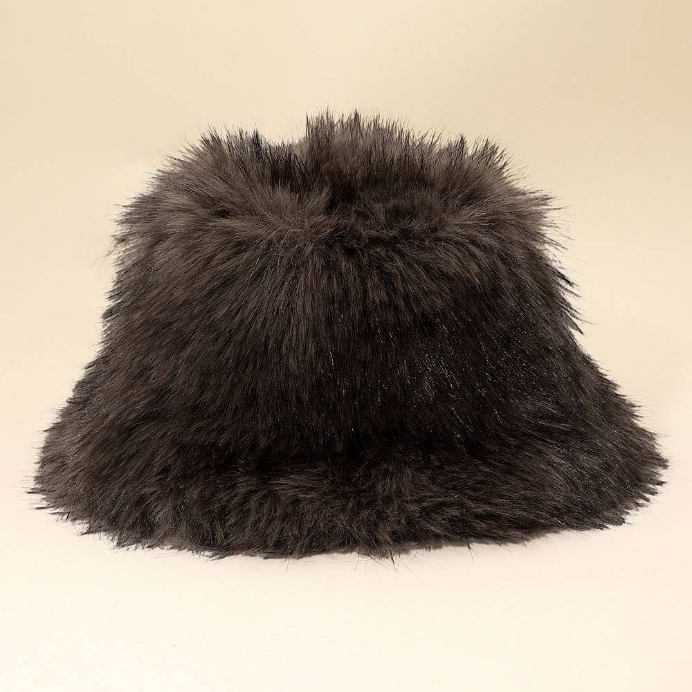Fuzzy Faux Fur Bucket Hat
: Fu