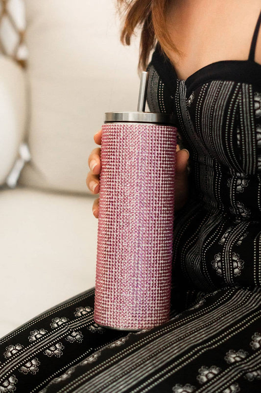 Pink Luxury Rhinestone Crystal Summer Bling Tumblers