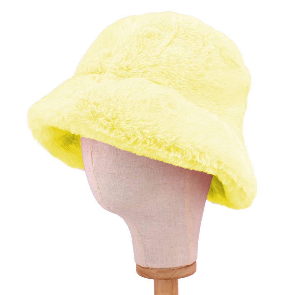 Faux Fur Bucket Hat: Leopard