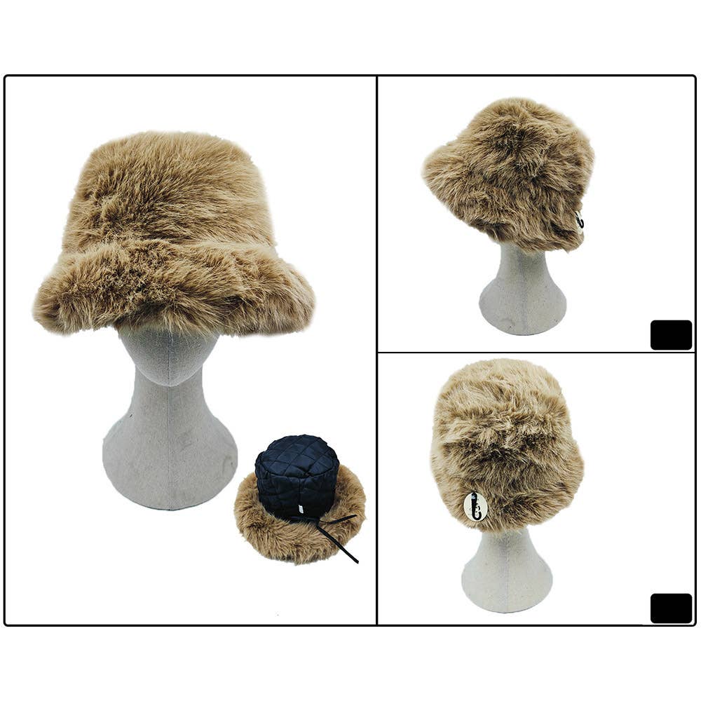 Fuzzy Faux Fur Bucket Hat
: Fu