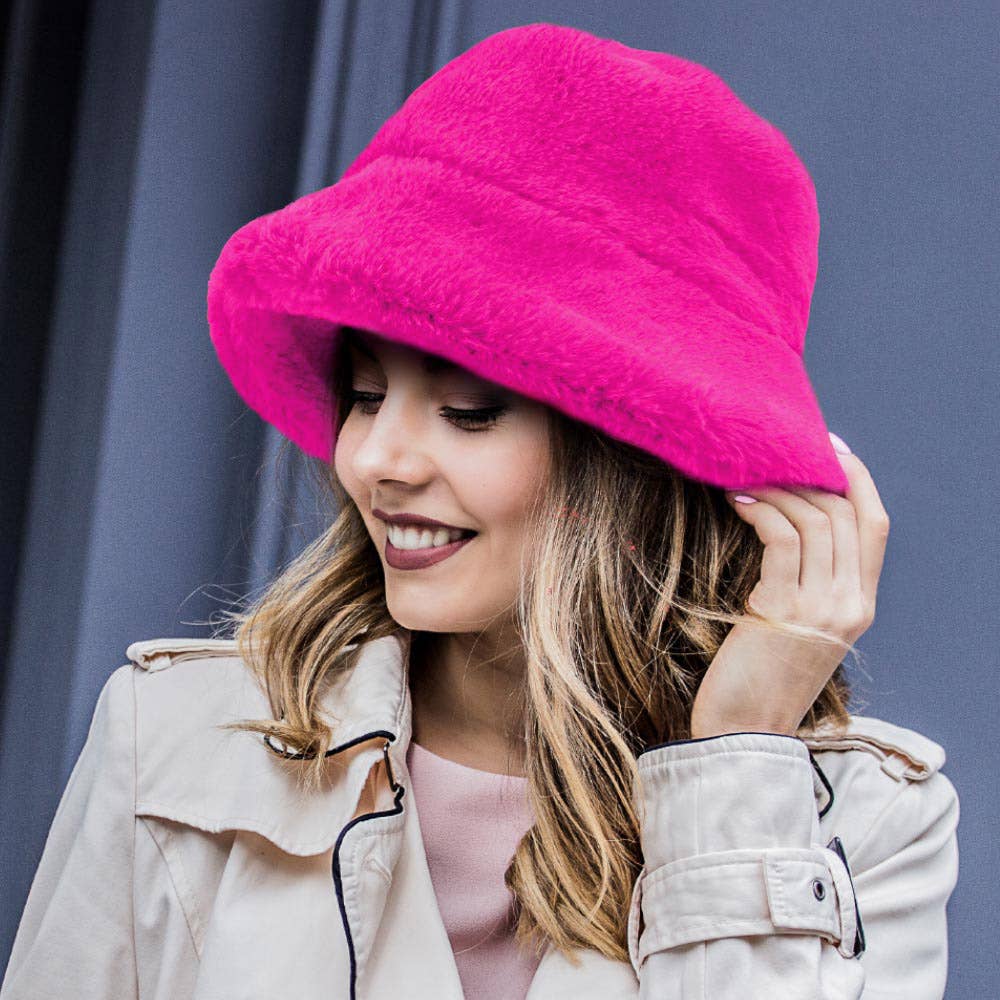 Faux Fur Bucket Hat: Leopard