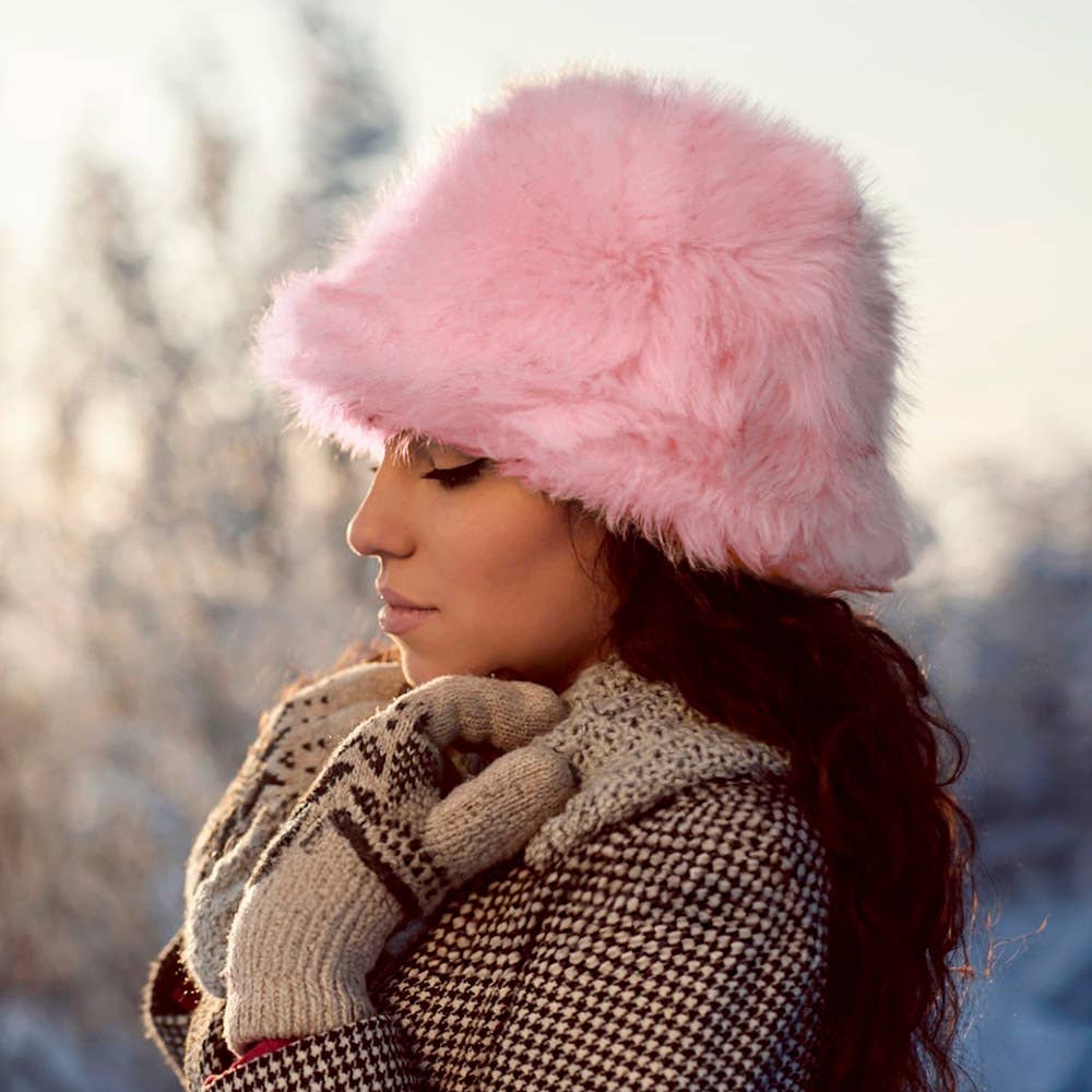 Fuzzy Faux Fur Bucket Hat
: Fu