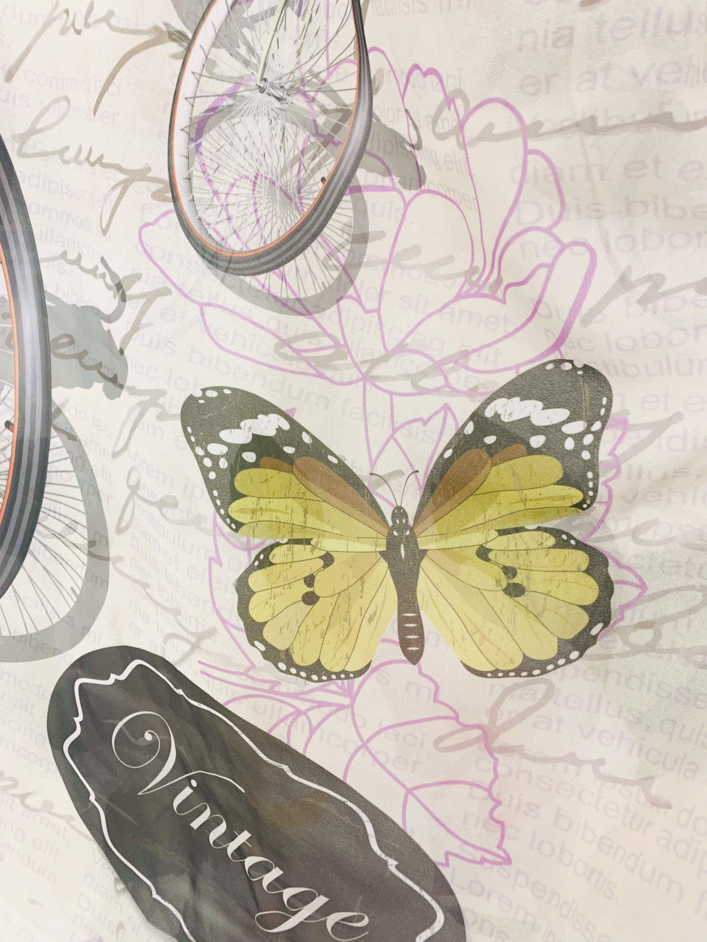 JC070934 Vintage Bicycle & Bird Kimono