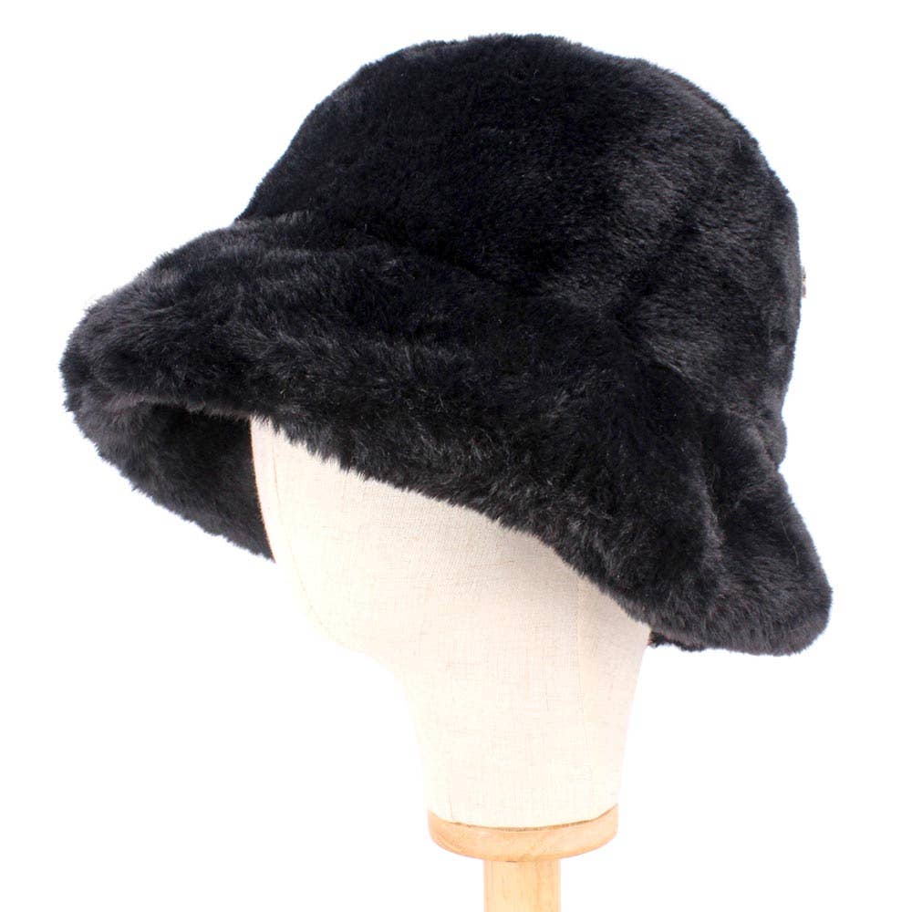 Faux Fur Bucket Hat: Leopard