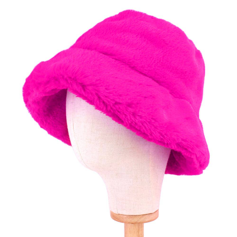 Faux Fur Bucket Hat: Leopard