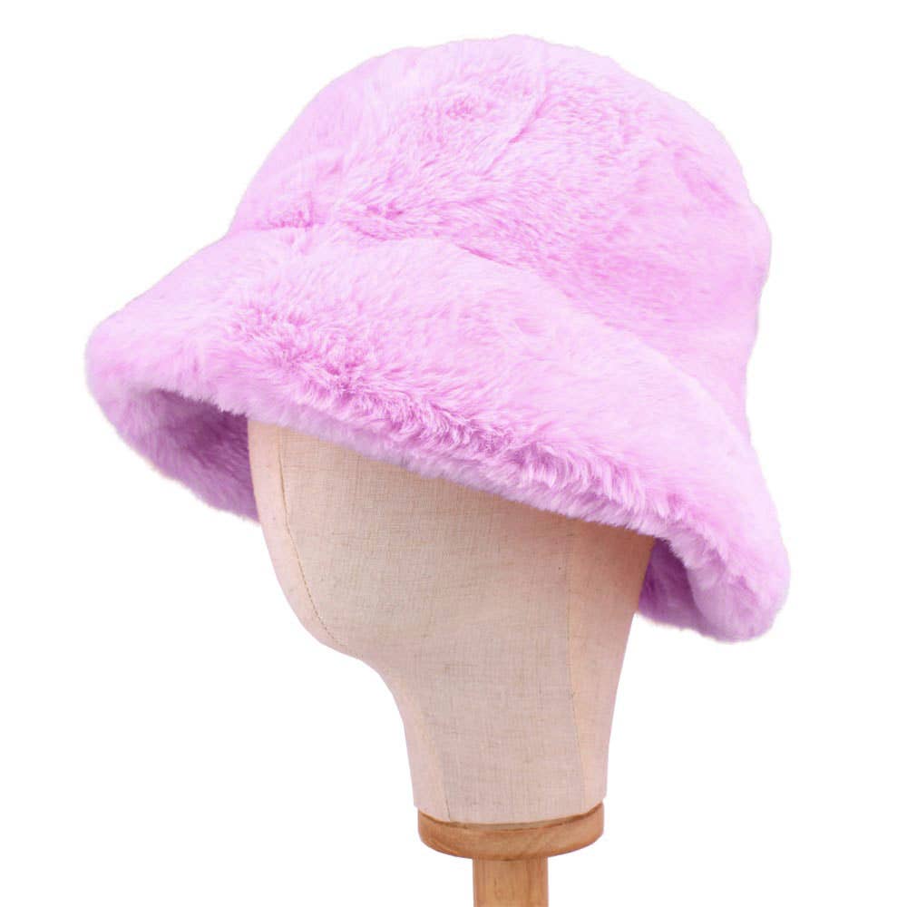 Faux Fur Bucket Hat: Leopard
