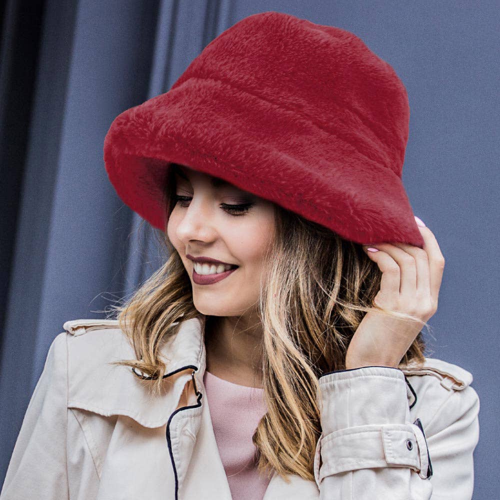 Faux Fur Bucket Hat: Leopard
