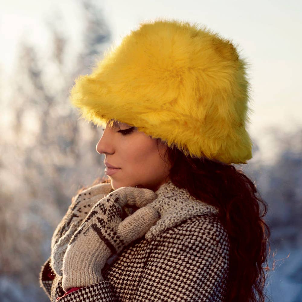 Fuzzy Faux Fur Bucket Hat
: Fu
