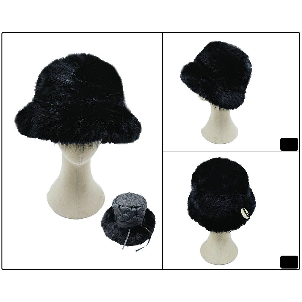 Fuzzy Faux Fur Bucket Hat
: Fu