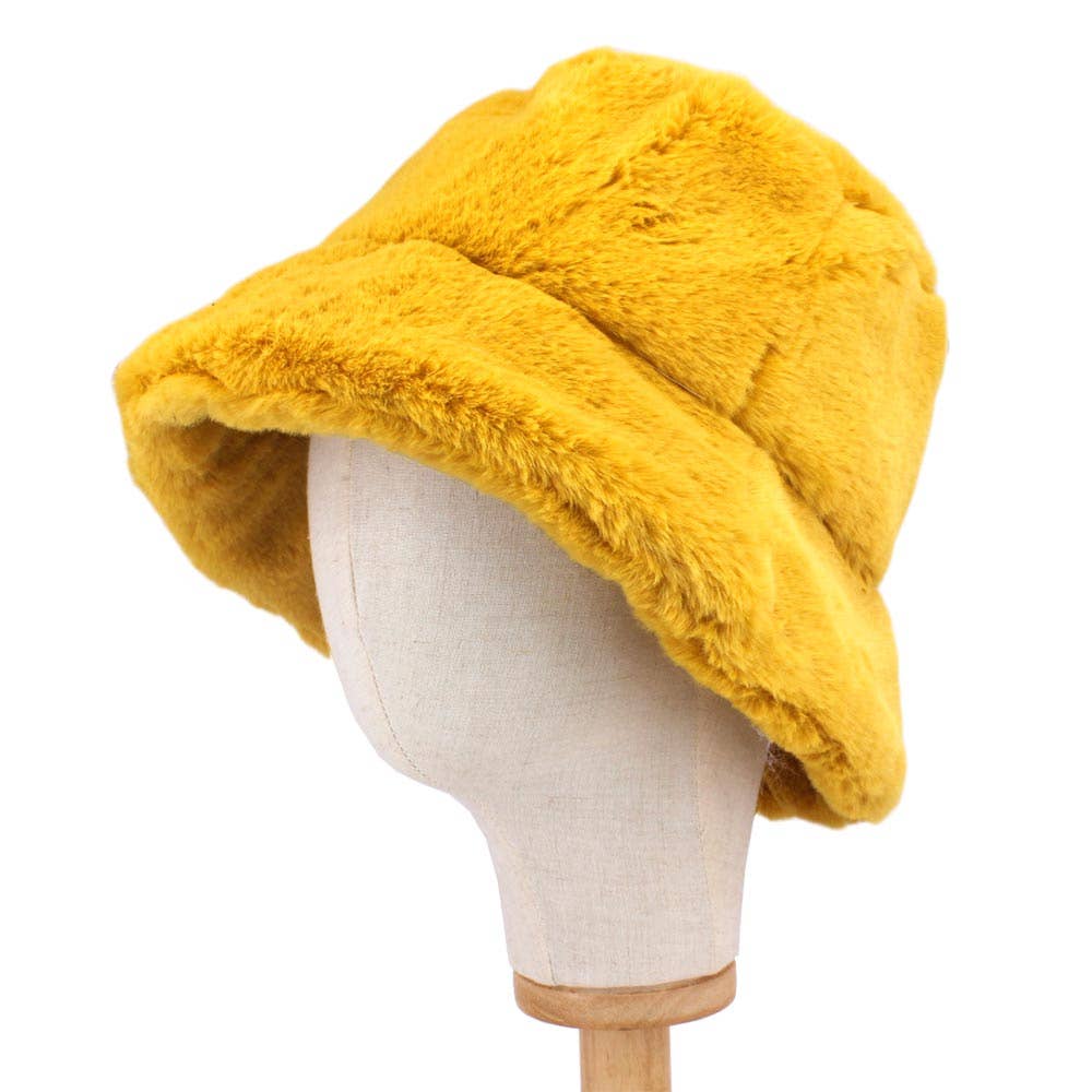 Faux Fur Bucket Hat: Leopard