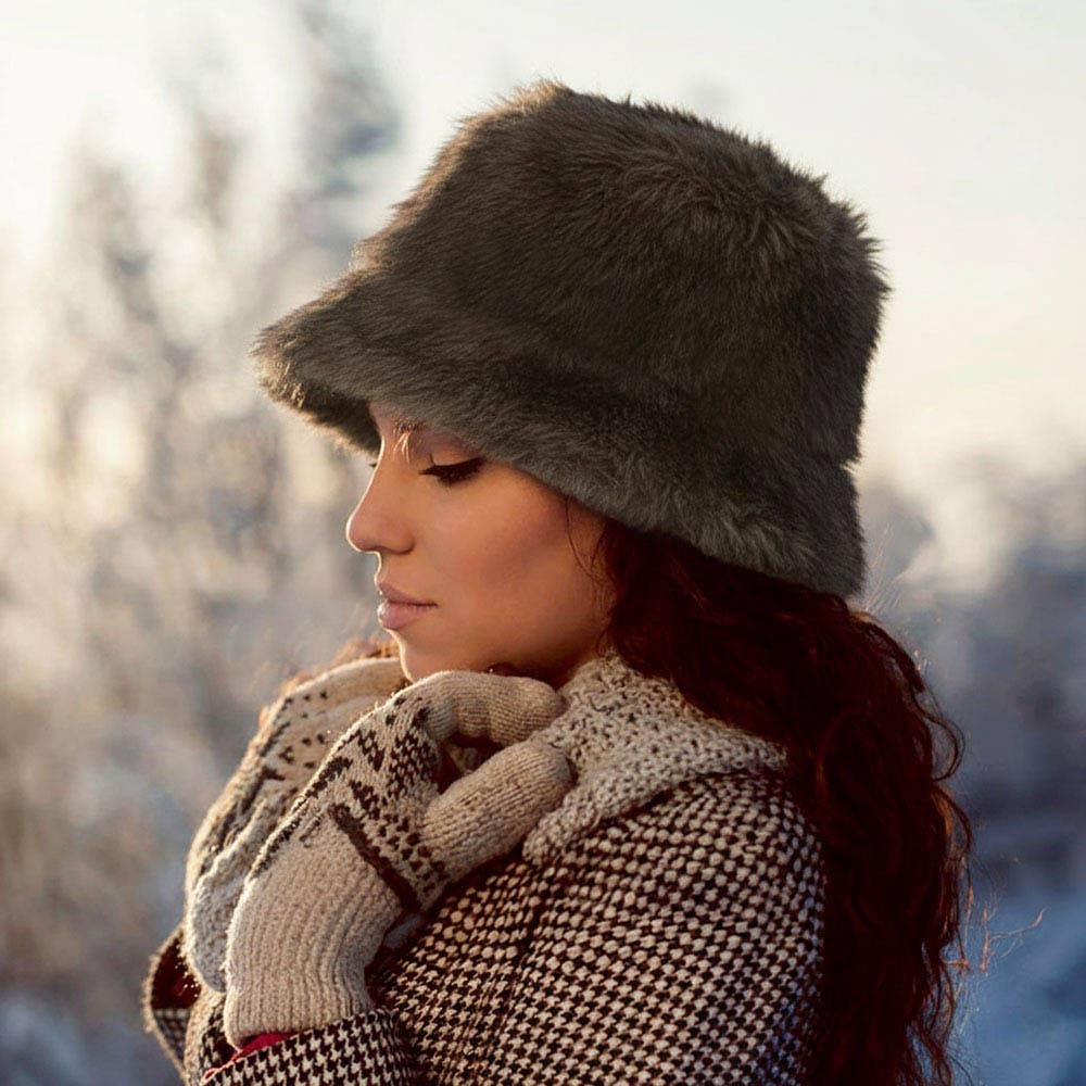 Fuzzy Faux Fur Bucket Hat
: Fu