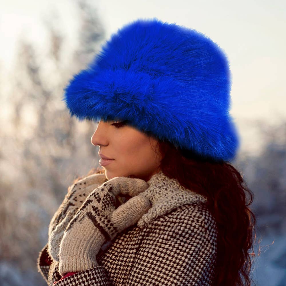 Fuzzy Faux Fur Bucket Hat
: Fu