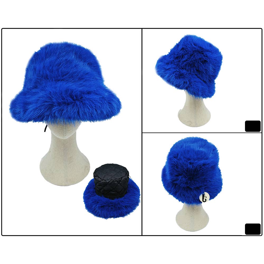 Fuzzy Faux Fur Bucket Hat
: Fu