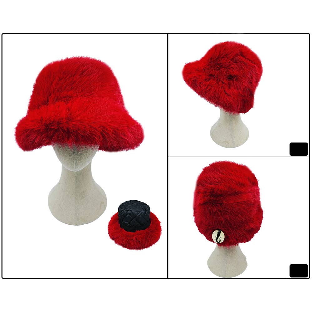 Fuzzy Faux Fur Bucket Hat
: Fu