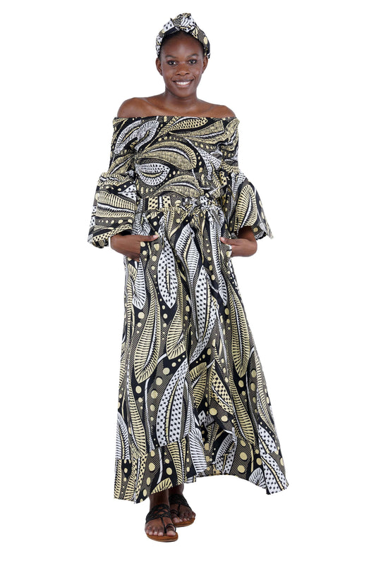 Smoked Top and Layered Pant Skirt Set