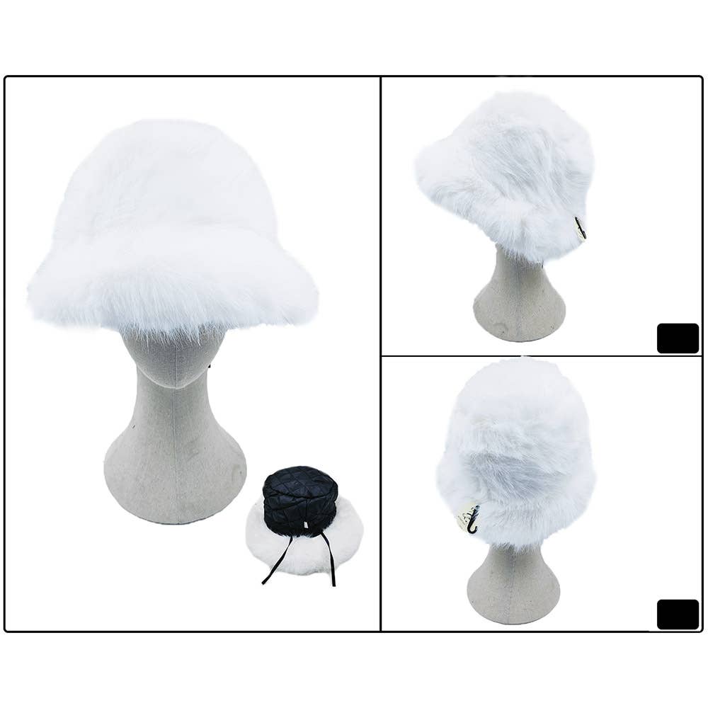 Fuzzy Faux Fur Bucket Hat
: Fu