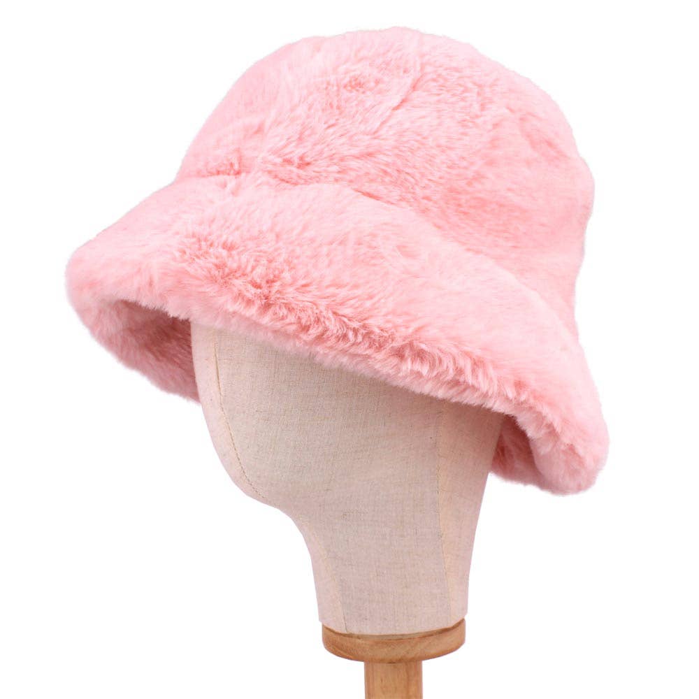 Faux Fur Bucket Hat: Leopard