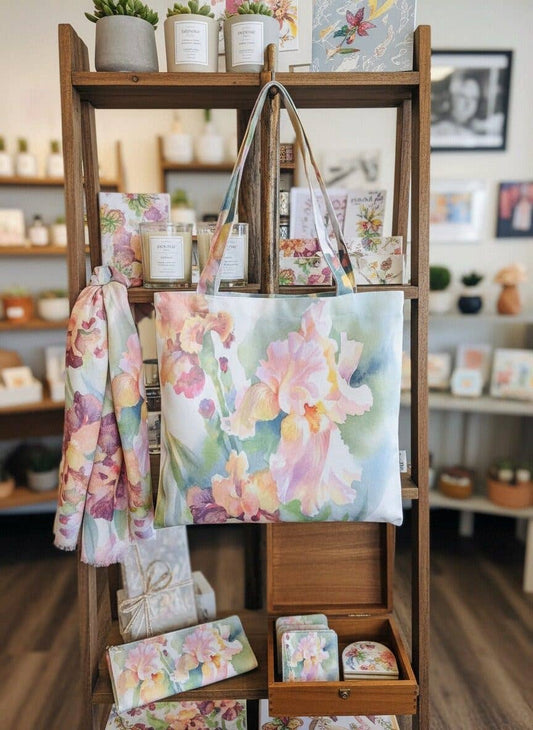 JCFB0237 Artisan Multi Watercolor Orchid Tote Bag