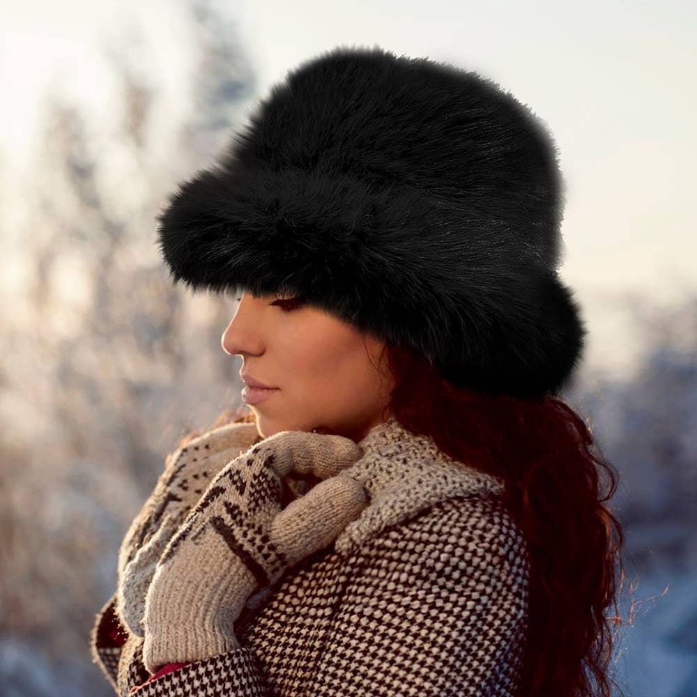 Fuzzy Faux Fur Bucket Hat
: Fu