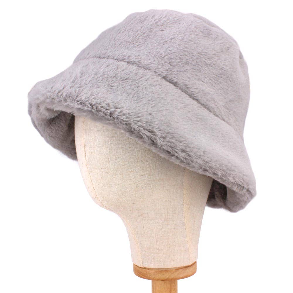 Faux Fur Bucket Hat: Leopard