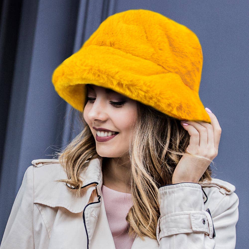 Faux Fur Bucket Hat: Leopard