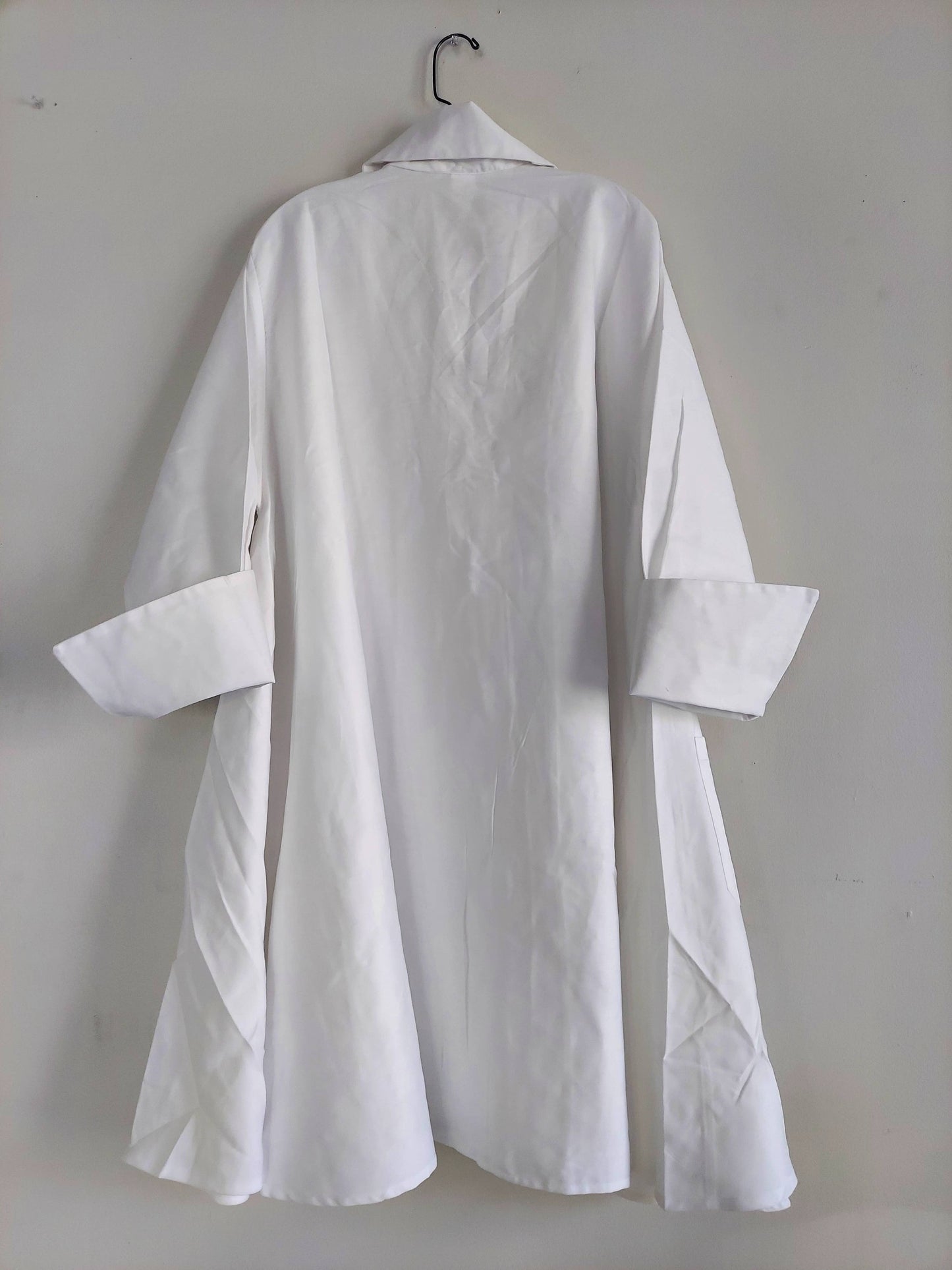 Cotton Swing Dress / Top  Wooden Buttons  White - DRS029S