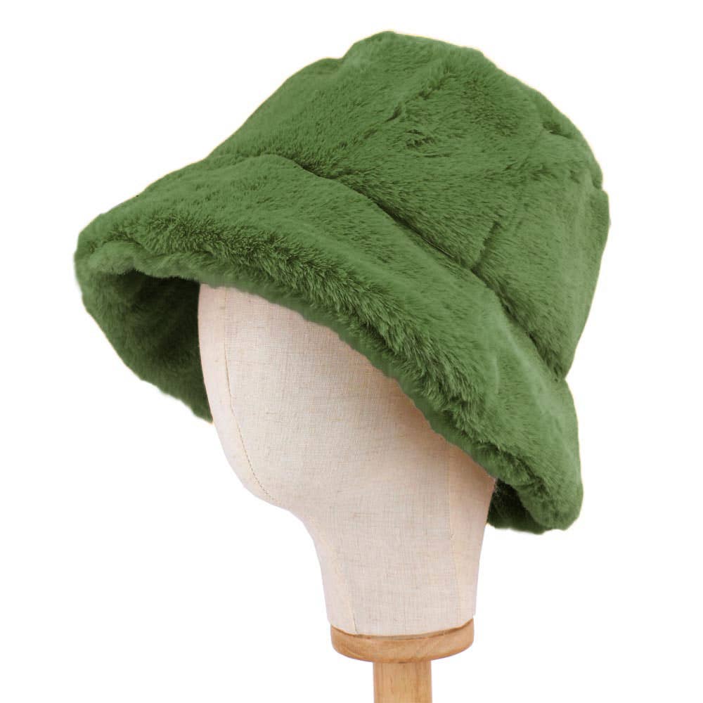 Faux Fur Bucket Hat: Leopard