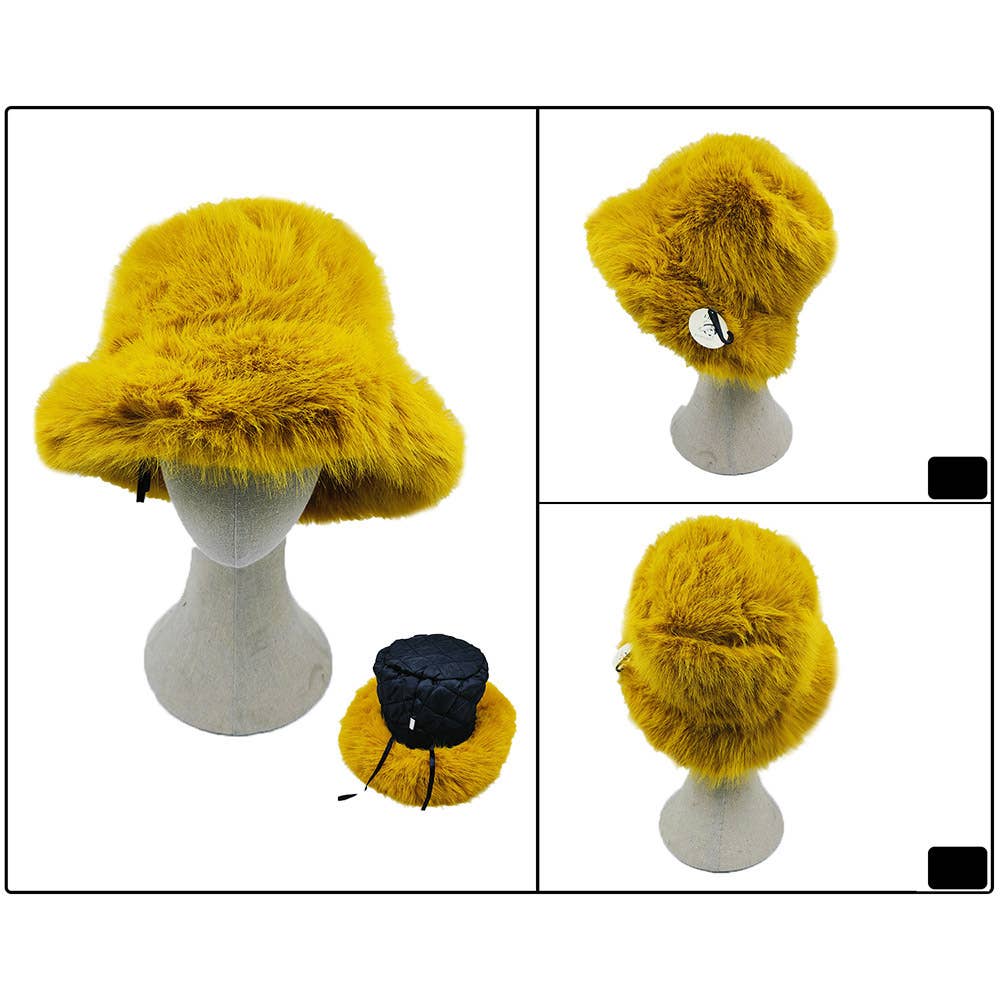 Fuzzy Faux Fur Bucket Hat
: Fu