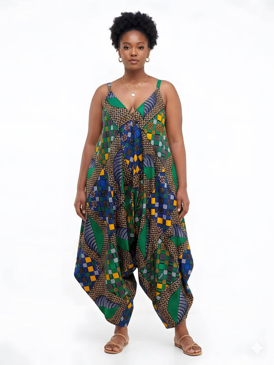 African Print Harem Jumpsuit | One Size