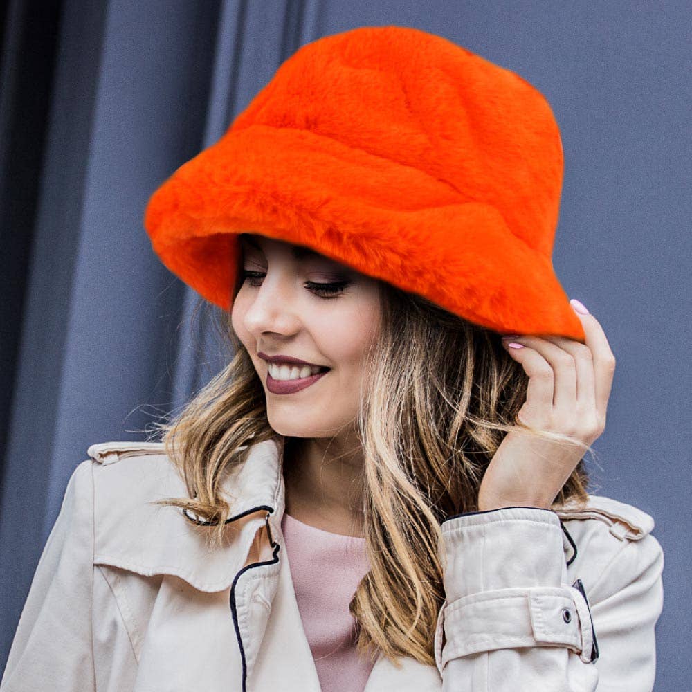 Faux Fur Bucket Hat: Leopard