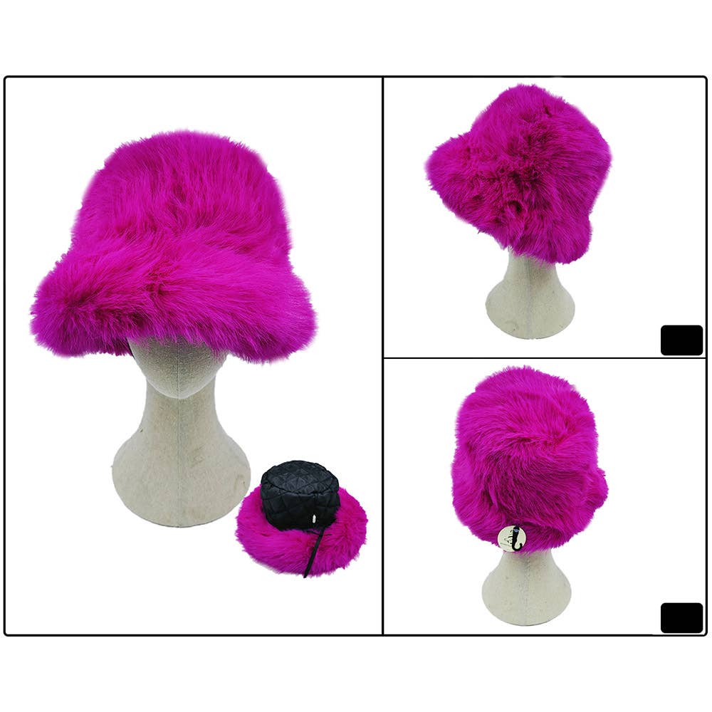 Fuzzy Faux Fur Bucket Hat
: Fu