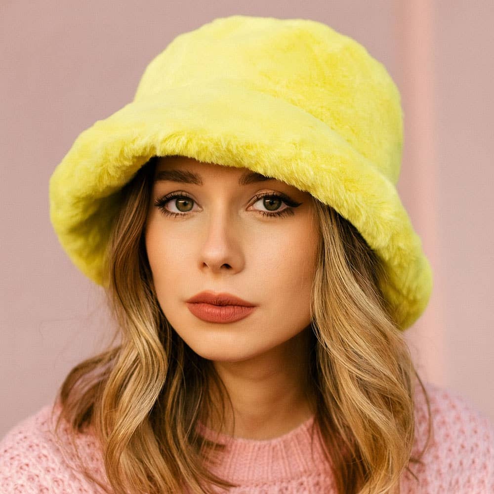 Faux Fur Bucket Hat: Leopard
