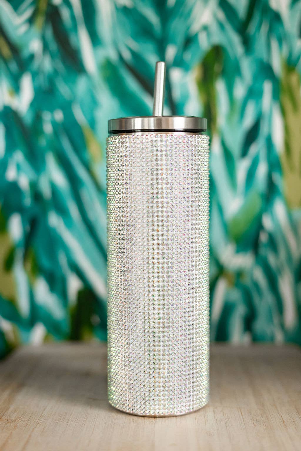 White  Luxury Rhinestone Crystal Summer Bling Tumblers
