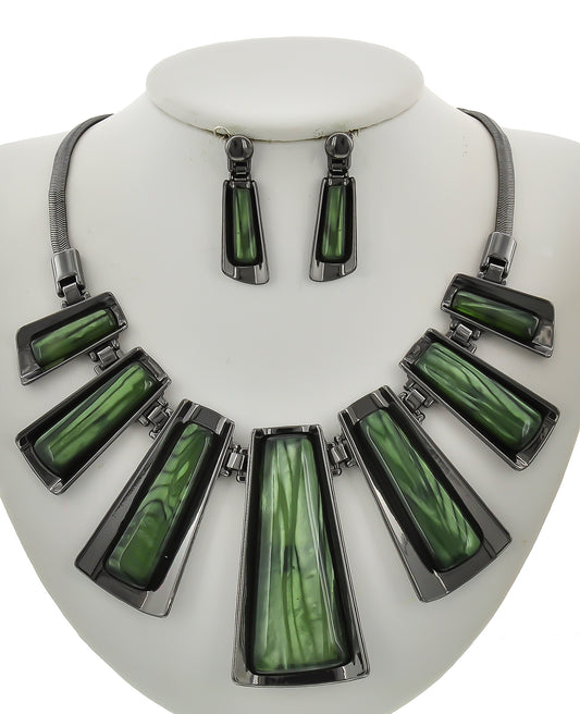 Graduating / Multi Row Acrylic Graduating Necklace & Earring Set