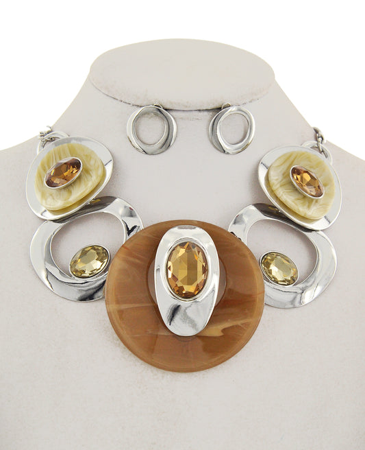 Graduating / Multi Row Acrylic Graduating Necklace & Earring Set