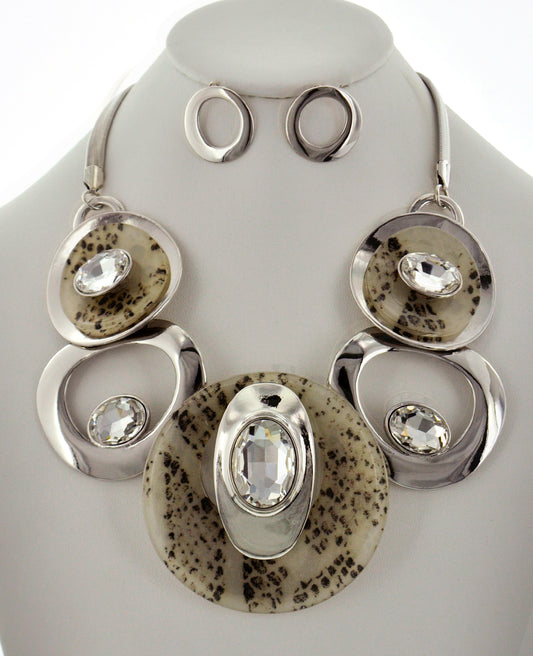 Graduating / Multi Row Acrylic Graduating Necklace & Earring Set