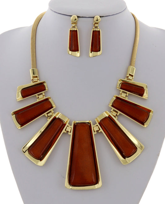 Statement Acrylic Graduating Necklace & Earring Set