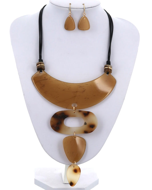 Acetate Cord Statement Necklace & Earring Set