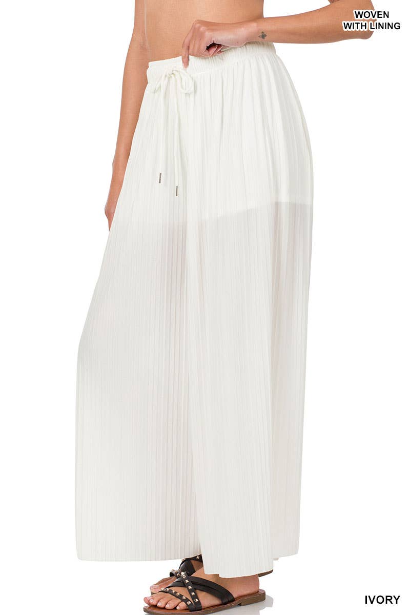 ,,.....SI-19325 WOVEN PLEATED WIDE LEG PANTS WITH LINING