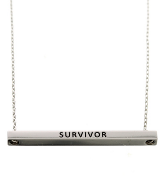 3mm Horizontal Brass Bar Necklace SURVIVOR