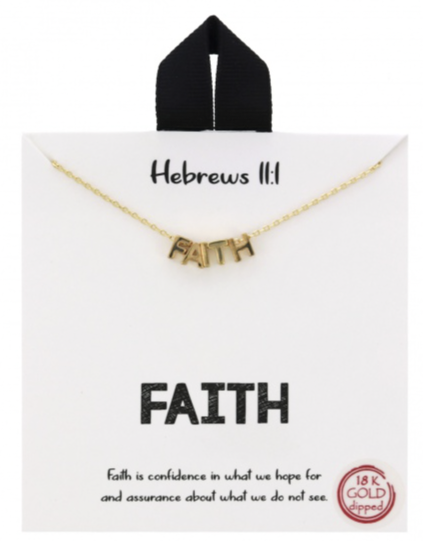 POSITIVITY COLLECTION METAL NECKLACE - 18K GOLD DIPPED - Faith