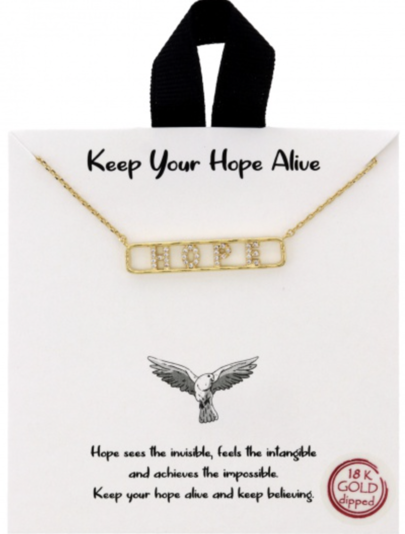 Positivity Collection Cubic Zirconia Necklace Keep Your Hope Alive