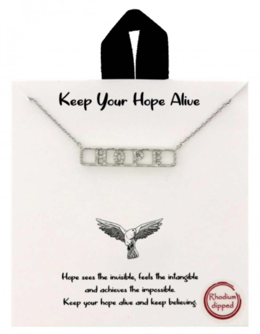 Positivity Collection Cubic Zirconia Necklace Keep Your Hope Alive