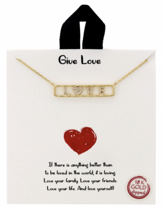 Positivity Collection Cubic Zirconia Necklace Give Love