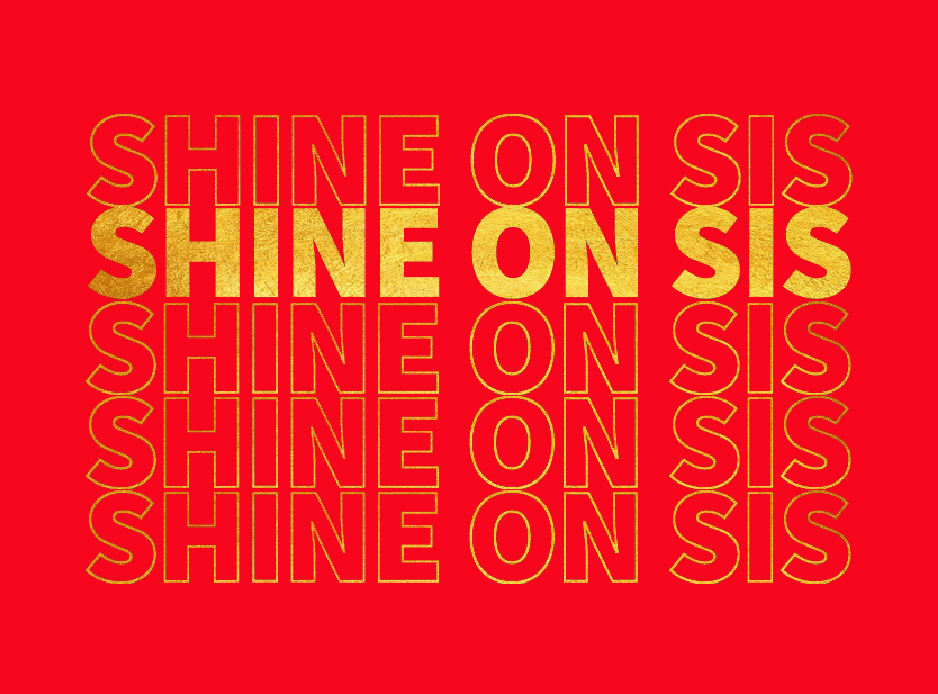 Shine on Sis Stacked Card (Red)