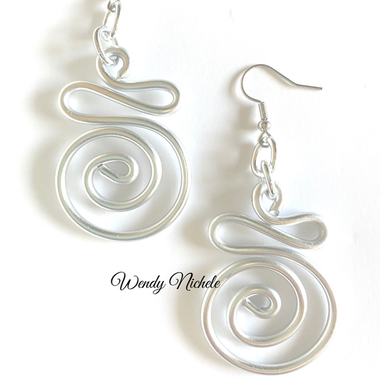 Aluminum Earrings, handmade wire earrings, lightweight